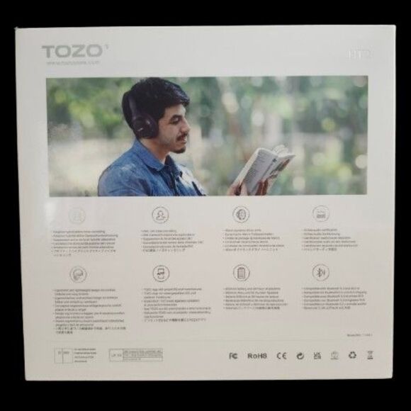 TOZO HT2 Over-ear Active Noise Cancelling Headphones Wireless Bluetooth NIB - Picture 3 of 5